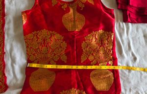 semi stitch Vibrant Red dresss set