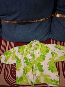 Green Floral Print Shirt &amp; Tube Top Set