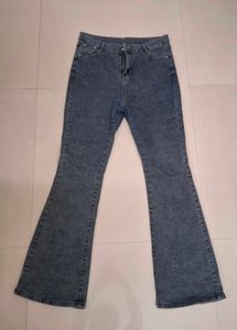 Stylish Blue Denim Flare Jeans