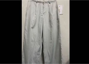 SAVANA Light Gray Wide Leg Trousers