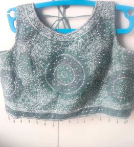 Stunning Teal Sequined Lehenga Choli