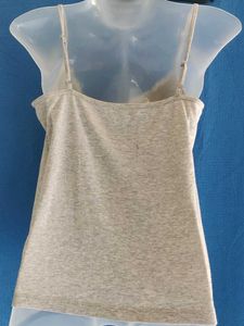 Grey Camisole with Lace Trim