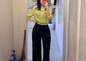 Green Long Sleeve Button-Up Top