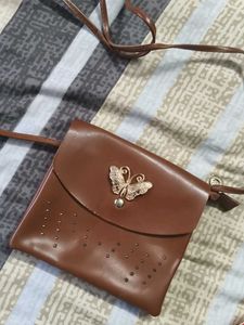 Cute Butterfly Crossbody Brown Sling Bag