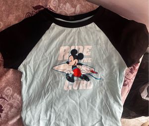 Disney Mickey Mouse "Ride the Curl" Crop Top