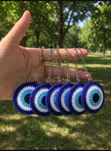Crochet Evil Eye Keychain