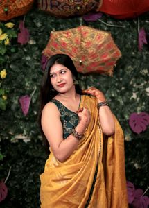 Elegant Mustard Yellow Saree