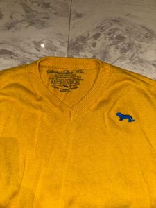 Bright Yellow V-Neck Sweater