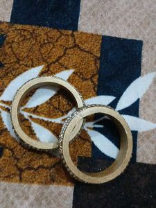 Exquisite Stone-Studded Bangle Pair