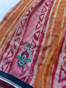 Vibrant Pink Embroidered Saree