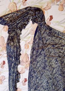 Saree Shimmer Blue &amp; Golden Sequence, Flayers Desi