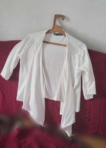Chic White Open Front Cardigan