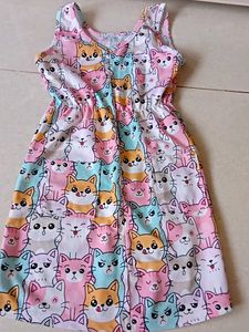 Cute Cat Print Dress