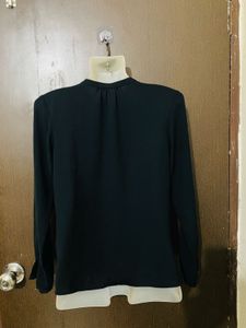 Elegant Black Button-Down Blouse