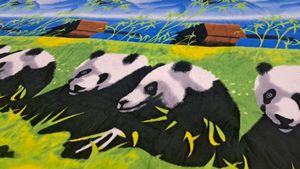 Super Soft Panda Print Velvet Double Bedsheet