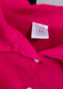 Vibrant Pink Button-Up Shirt for women