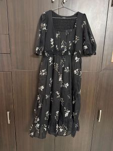 Floral Print Square Neck Puff Sleeve Georget