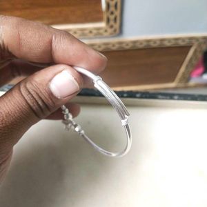 Pure Silver adjustable Single hand Kada/Bracele