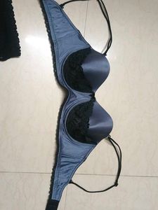 Elegant Blue Lace Bra and Panty Set