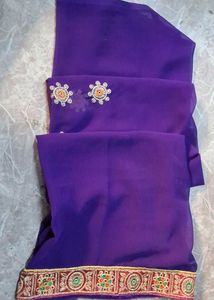 Elegant Purple Embroidered Saree
