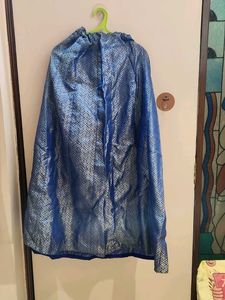 Royal Blue Brocade Skirt with Tassels