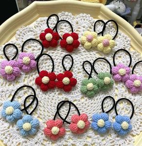 Handmade Flower Hair Ties (set of 5 pair)