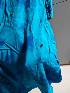 Blue Tie-Dye Embroidered Kurta