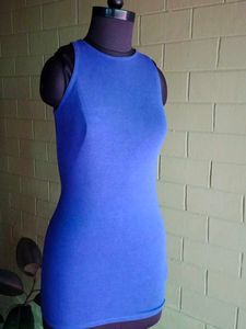 H&amp;M Blue Fitted Tank Dress/Camisoles