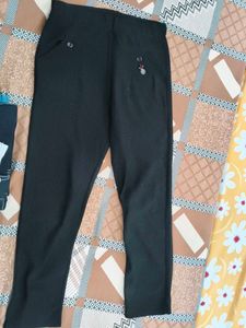 Black Acrylic Stretch Jeggings – Trendy