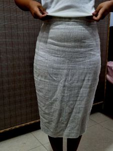 Classic Beige Pencil Skirt