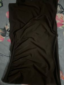 Chic brown One-Shoulder Ruched Midi Dress