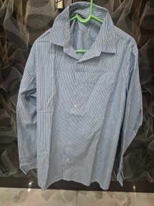 Men's Blue Striped Dress Shirt