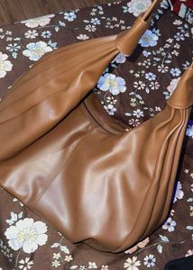 Chic Brown Ruched Hobo Bag