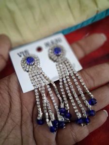 Stunning Blue Crystal Drop Earrings