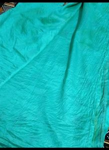 Teal Embroidered Silk Saree