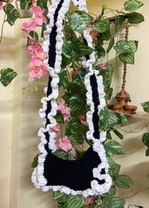 Crochet Ruffle Shoulder Bag