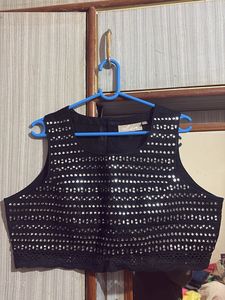 Mirror Badla Black Blouse