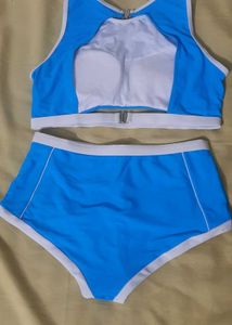 Blue &amp; White Padded Bikini Set