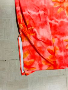 Vibrant Orange Tie-Dye Maxi Dress