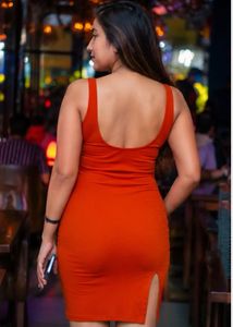 Vibrant Orange Bodycon Dress