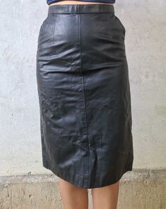 Black Leather Pencil Skirt
