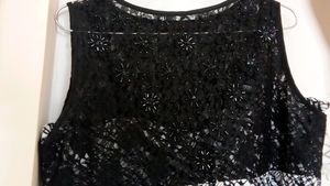 AND Frock Black N White Midi, Knee Length