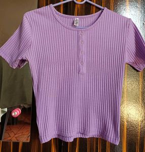 Ribbed Purple Crop Top