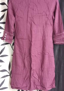 Mauve Embroidered short Kurti