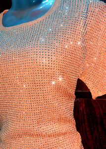 Y2K Sparkling Peach Short Sleeve Top✨🫶🏻