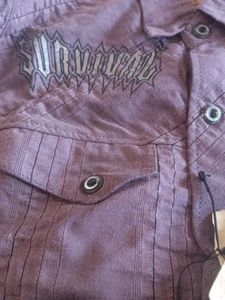 Purple Graphic Print Button-Down Shirt