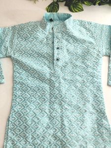 Light Blue Embroidered Ethnic Kurta (Boy's)