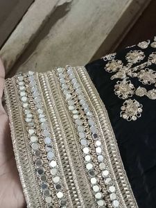 Elegant Black Kurta Set with Silver Embellishments
