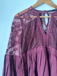 Boho Lace Bell Sleeve Top