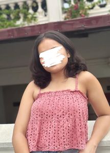 Pink Eyelet Tiered Camisole Top